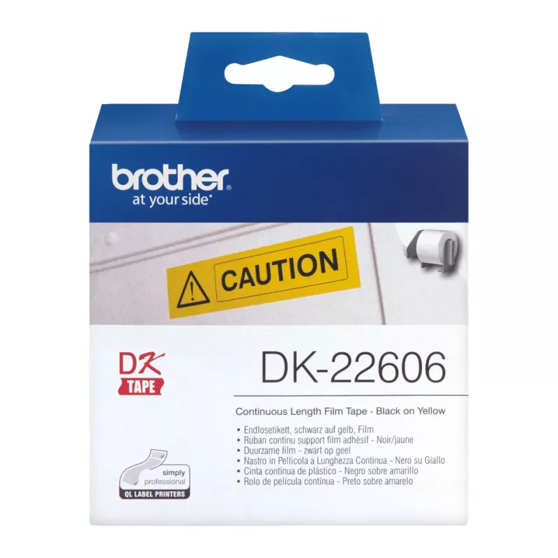 Fita contínua Brother DK22606 amarelo preto