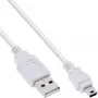 Cabo Mini USB 2.0 InLine, Type-A macho / Mini-B macho (5 pinos), branco, 0,5 m