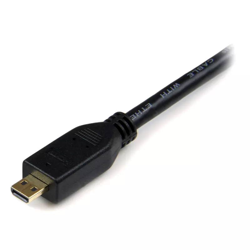 StarTech.com HDADMM2M cabo High Speed HDMI para Micro HDMI com Ethernet, M/M, 2 m, 34 AWG, conectores banhados a ouro, preto
