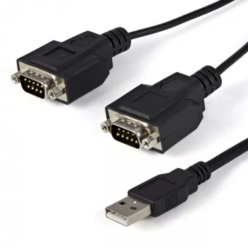 StarTech.com Cabo adaptador FTDI USB para série RS232 de 1,8 m com 2 portas e COM Retention, adaptador USB para RS232 - TAA