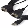 StarTech.com ICUSB2322F cabo adaptador FTDI de USB para série RS232 de 2 portas, USB 2.0, 2,1 m, preto
