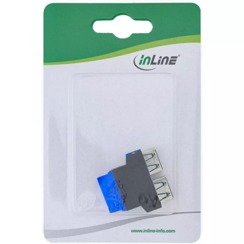 Adaptador USB 3.0 interno InLine 2x USB A fêmea para header da placa-mãe