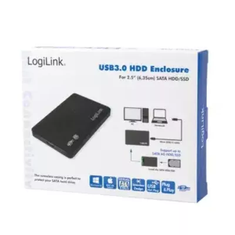Caixa para disco rígido LogiLink UA0256 preto 2,5 polegadas