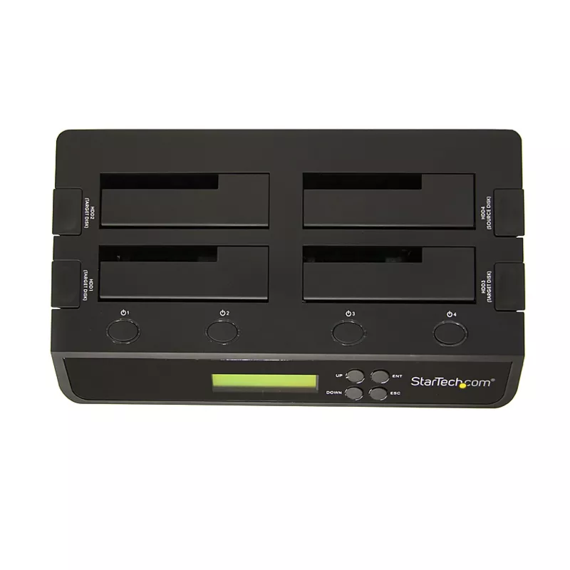 StarTech.com Dock duplicador de discos rígidos SATA autónomo 1:3 USB 3.0 eSATA de 4 baías