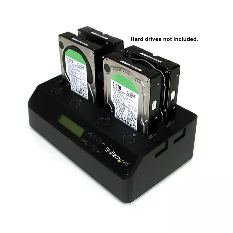 StarTech.com Dock duplicador de discos rígidos SATA autónomo 1:3 USB 3.0 eSATA de 4 baías