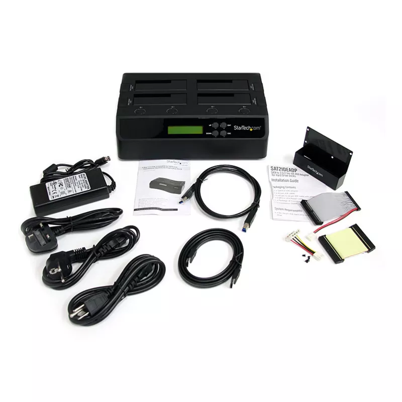 StarTech.com Dock duplicador de discos rígidos SATA autónomo 1:3 USB 3.0 eSATA de 4 baías