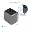 Carregador USB de parede StarTech.com de porta dupla – viagens internacionais – 17W/3,4A – preto
