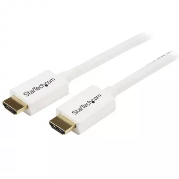 Cabo HDMI com Ethernet CL3 StarTech.com 5 m / 16 ft – cabo HDMI Ultra HD certificado para parede – cabo HDMI High Speed 4K 30 Hz UHD – 10,2 Gbit/s – cabo de vídeo/ecrã HDMI 1.4 – 30 AWG, branco