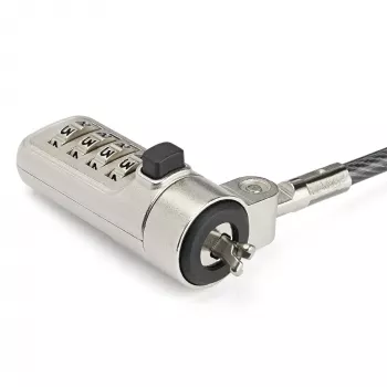 Cadeado de cabo para portátil StarTech.com 2 m – combinação numérica de 4 dígitos, cadeado de segurança com cabo para portátil/desktop para slot Wedge – cadeado de combinação antivol em aço revestido a vinil – portátil