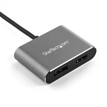 Adaptador de vídeo multiporta USB-C StarTech.com – adaptador de monitor USB-C para HDMI 2.0 ou DisplayPort 1.2 4K 60Hz – conversor de ecrã USB Type-C 2 em 1 HDMI/DP HBR2 HDR – compatível com Thunderbolt 3