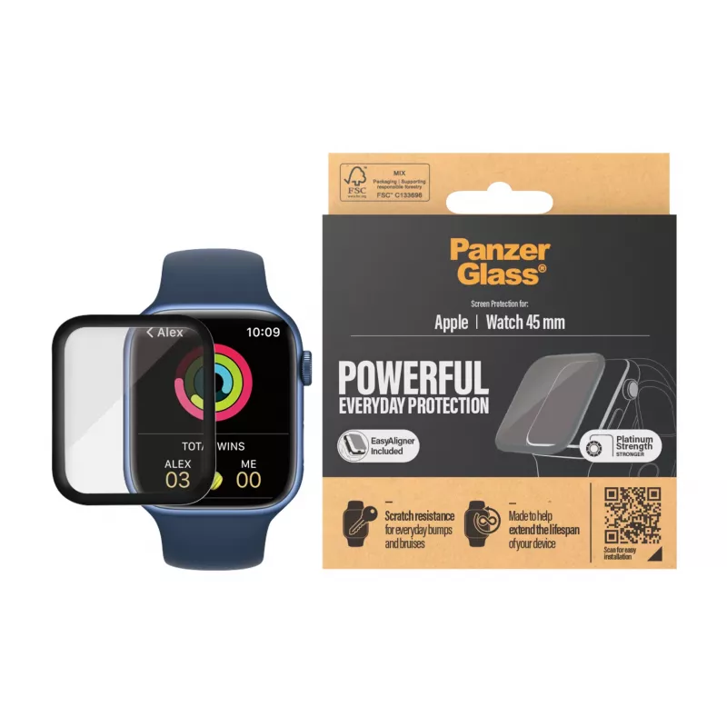 PanzerGlass ® Apple Watch Series 9 | 8 | 7 | 45mm | vidro protetor de ecrã