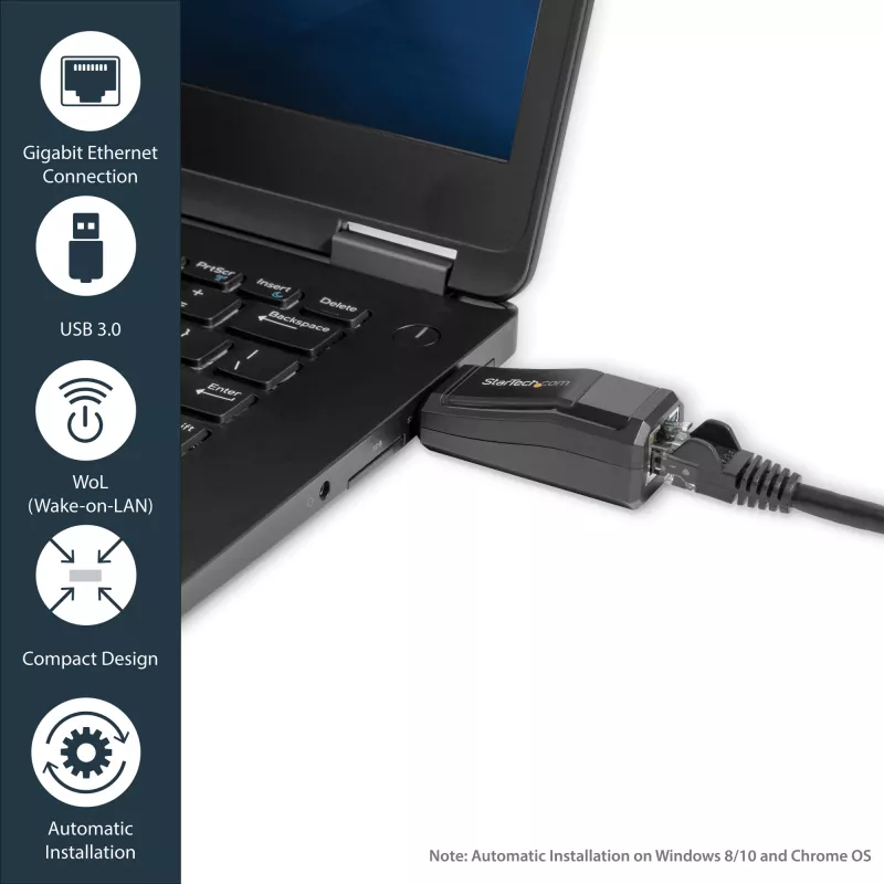 Adaptador de rede USB 3.0 para Gigabit Ethernet NIC StarTech.com – 10/100/1000 Mbit/s