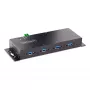 Hub USB 3.0 industrial de 4 portas StarTech.com 5Gbps, hub USB robusto com proteção ESD, hub USB-A para montagem DIN/parede/mesa, extensão USB com conectores de bloqueio, Heavy Duty – TAA