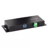 Hub USB 3.0 industrial de 4 portas StarTech.com 5Gbps, hub USB robusto com proteção ESD, hub USB-A para montagem DIN/parede/mesa, extensão USB com conectores de bloqueio, Heavy Duty – TAA