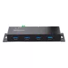 Hub USB 3.0 industrial de 4 portas StarTech.com 5Gbps, hub USB robusto com proteção ESD, hub USB-A para montagem DIN/parede/mesa, extensão USB com conectores de bloqueio, Heavy Duty – TAA
