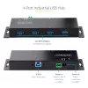 Hub USB 3.0 industrial de 4 portas StarTech.com 5Gbps, hub USB robusto com proteção ESD, hub USB-A para montagem DIN/parede/mesa, extensão USB com conectores de bloqueio, Heavy Duty – TAA