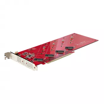 Placa adaptadora Quad M.2 PCIe StarTech.com, PCIe x16 para quatro SSD NVMe ou AHCI M.2, PCI Express 4.0, 7,8 GBps/unidade, bifurcação necessária, compatível com Windows/Linux
