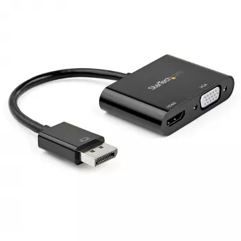Adaptador DisplayPort para HDMI VGA StarTech.com - adaptador DisplayPort 1.2 HBR2 para HDMI 2.0 (4K 60Hz) ou conversor VGA 1080p - adaptador de monitor DP para HDMI ou VGA - adaptador de vídeo digital