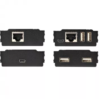 Hub extensor USB 2.0 de 4 portas StarTech.com através de um único cabo Ethernet CAT5e/CAT6 (RJ45) – 100m – kit adaptador de hub extensor USB – caixa metálica – alimentação externa – 480 Mbit/s