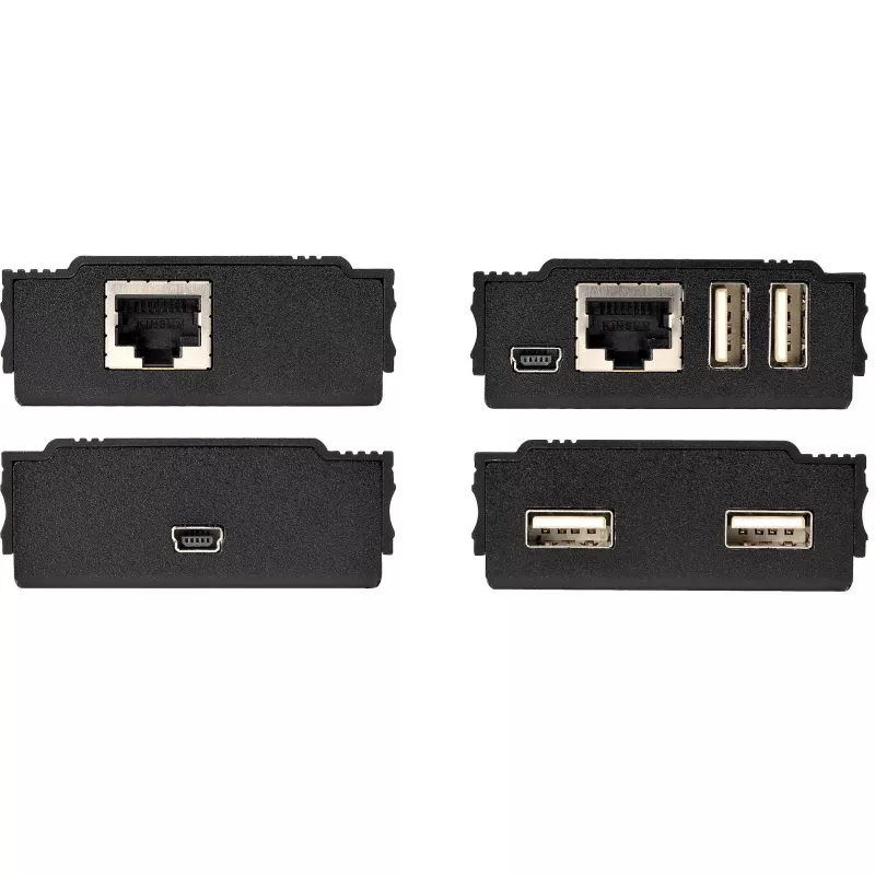 Hub extensor USB 2.0 de 4 portas StarTech.com através de um único cabo Ethernet CAT5e/CAT6 (RJ45) – 100m – kit adaptador de hub extensor USB – caixa metálica – alimentação externa – 480 Mbit/s