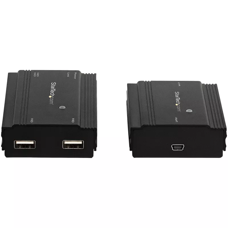 Hub extensor USB 2.0 de 4 portas StarTech.com através de um único cabo Ethernet CAT5e/CAT6 (RJ45) – 100m – kit adaptador de hub extensor USB – caixa metálica – alimentação externa – 480 Mbit/s