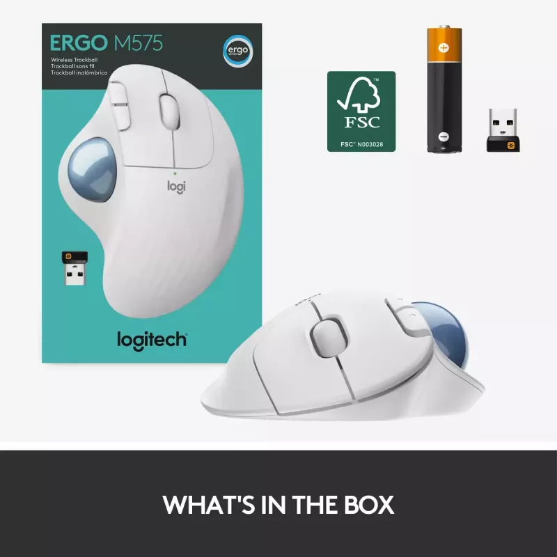 Rato Logitech ERGO M575 Wireless Trackball RF Wireless + Bluetooth