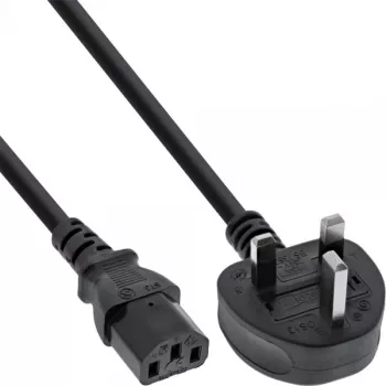 Cabo de alimentação InLine ficha Reino Unido / conector fêmea IEC C13 de 3 polos, 1,8 m