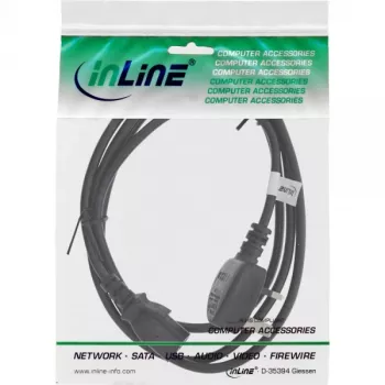 Cabo de alimentação InLine ficha Reino Unido / conector fêmea IEC C13 de 3 polos, 1,8 m