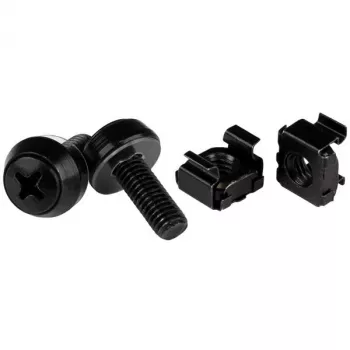 StarTech.com M6 x 12mm - parafusos e porcas de gaiola - pack de 50, preto