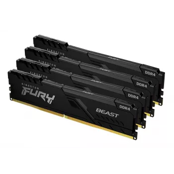 Kingston Technology FURY Beast 64GB 3600MT/s DDR4 CL18 DIMM (Kit of 4) preto