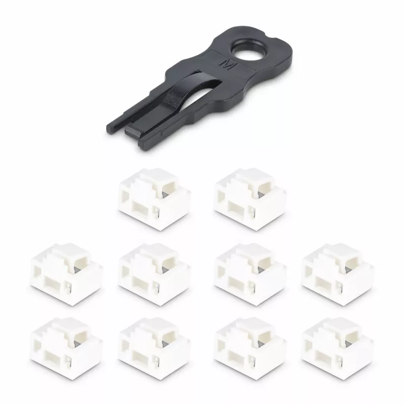 StarTech.com RJ45 Port Locks – pack de 10 com chave de segurança, bloqueador de porta RJ45 com fecho/tampa antipoeira, proteção de porta Ethernet/LAN reutilizável, bloqueador de pó com encaixe RJ45 para servidores/switches/tomadas de parede