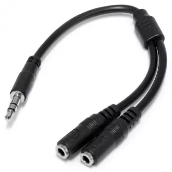 Cabo divisor estéreo fino StarTech.com – ficha de 3,5 mm para 2x conector fêmea de 3,5 mm