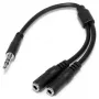 Cabo divisor estéreo fino StarTech.com – ficha de 3,5 mm para 2x conector fêmea de 3,5 mm
