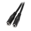 Cabo divisor estéreo fino StarTech.com – ficha de 3,5 mm para 2x conector fêmea de 3,5 mm