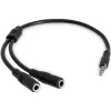 Cabo divisor estéreo fino StarTech.com – ficha de 3,5 mm para 2x conector fêmea de 3,5 mm