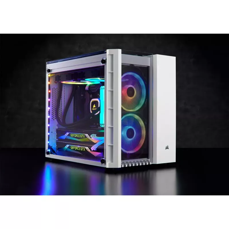Caixa de PC Corsair Crystal 280X Micro ATX branca