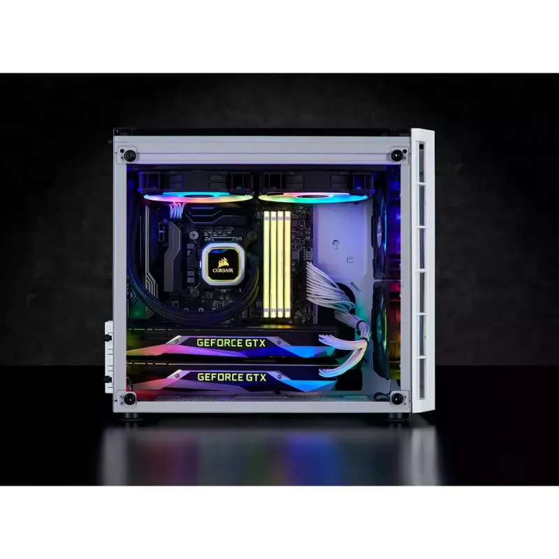 Caixa de PC Corsair Crystal 280X Micro ATX branca