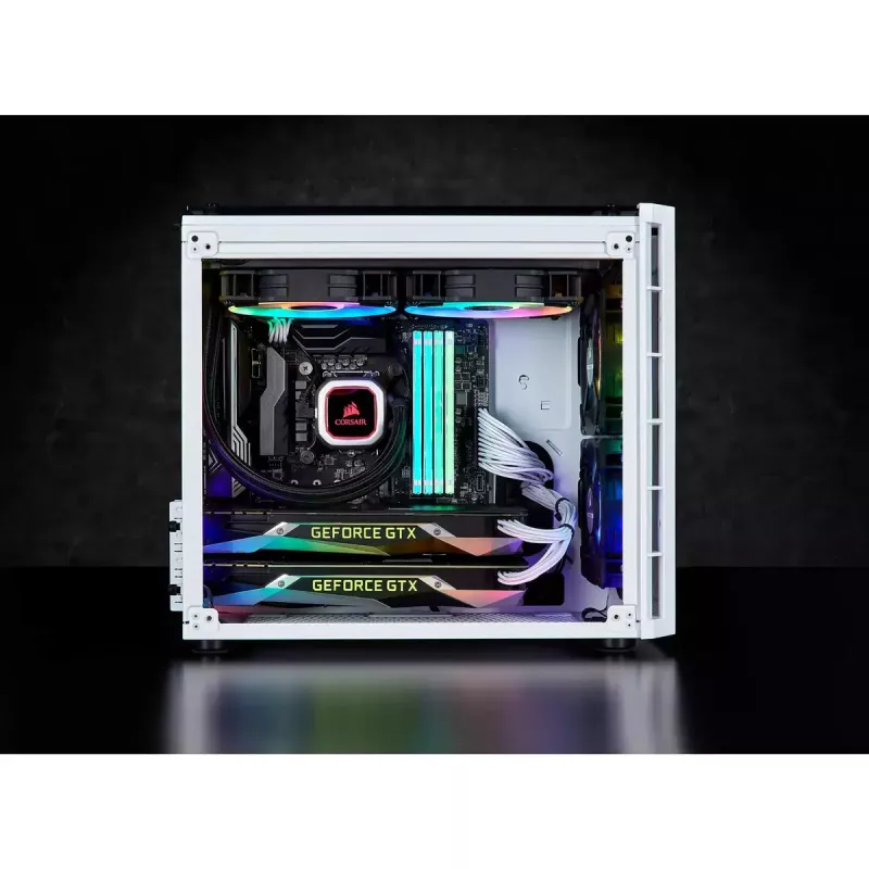 Caixa de PC Corsair Crystal 280X Micro ATX branca