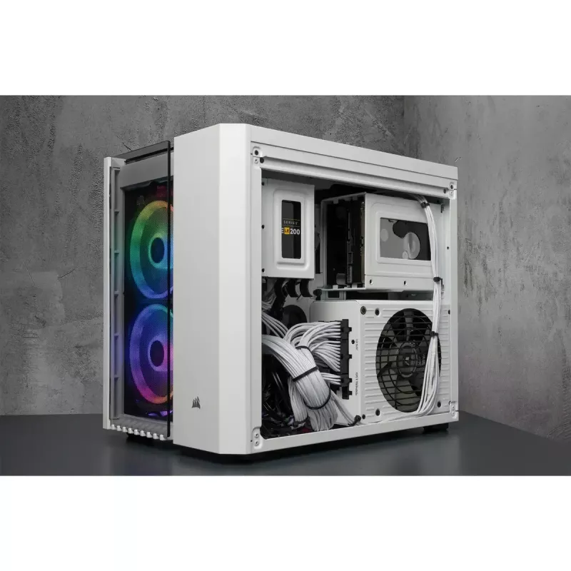 Caixa de PC Corsair Crystal 280X Micro ATX branca