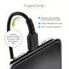 Cabo USB para Lightning StarTech.com de 50 cm (20 inch), certificado MFi, cabo de carregamento iPhone espiralado, preto, revestimento TPE resistente com fibra de aramida, cabo Lightning espiralado robusto