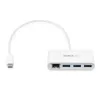 Hub USB-C de 3 portas StarTech.com com Gigabit Ethernet – USB-C para 3x USB-A – Hub USB 3.0 – branco