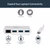 Hub USB-C de 3 portas StarTech.com com Gigabit Ethernet – USB-C para 3x USB-A – Hub USB 3.0 – branco