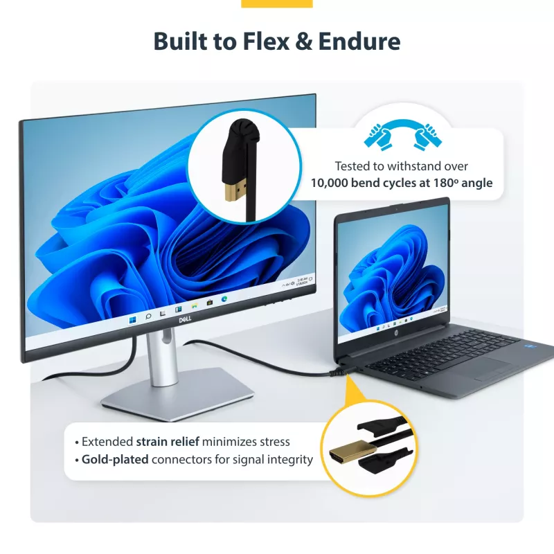 Cabo HDMI 2.0 slim StarTech.com de 0,9 m (3ft), cabo HDMI flexível com certificação Premium e Ethernet, UHD 4K 60Hz HDR10, design robusto em fibra de aramida com revestimento TPE