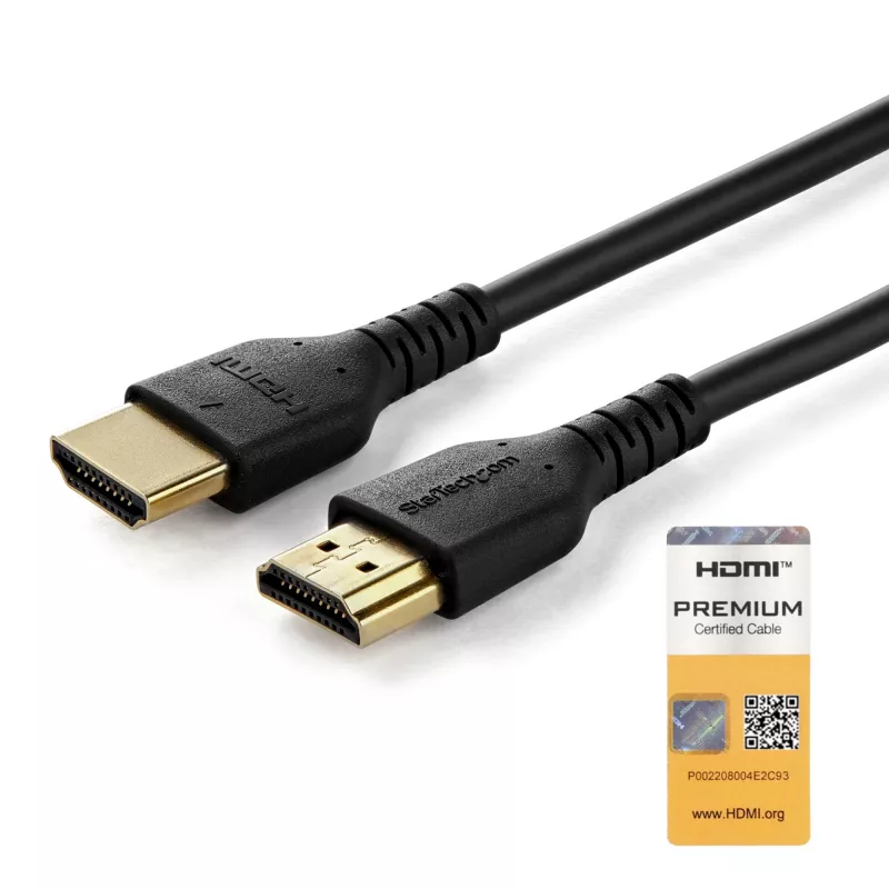Cabo HDMI 2.0 slim StarTech.com de 0,9 m (3ft), cabo HDMI flexível com certificação Premium e Ethernet, UHD 4K 60Hz HDR10, design robusto em fibra de aramida com revestimento TPE