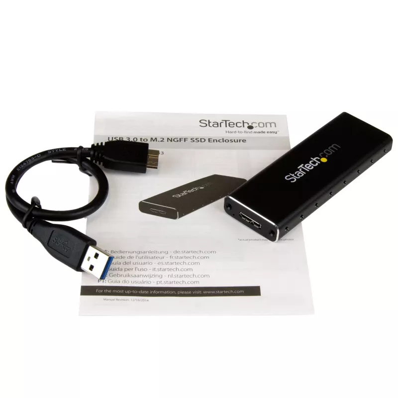 Caixa para SSD M.2 StarTech.com para SSD M.2 SATA – USB 3.0 (5 Gbit/s) com UASP