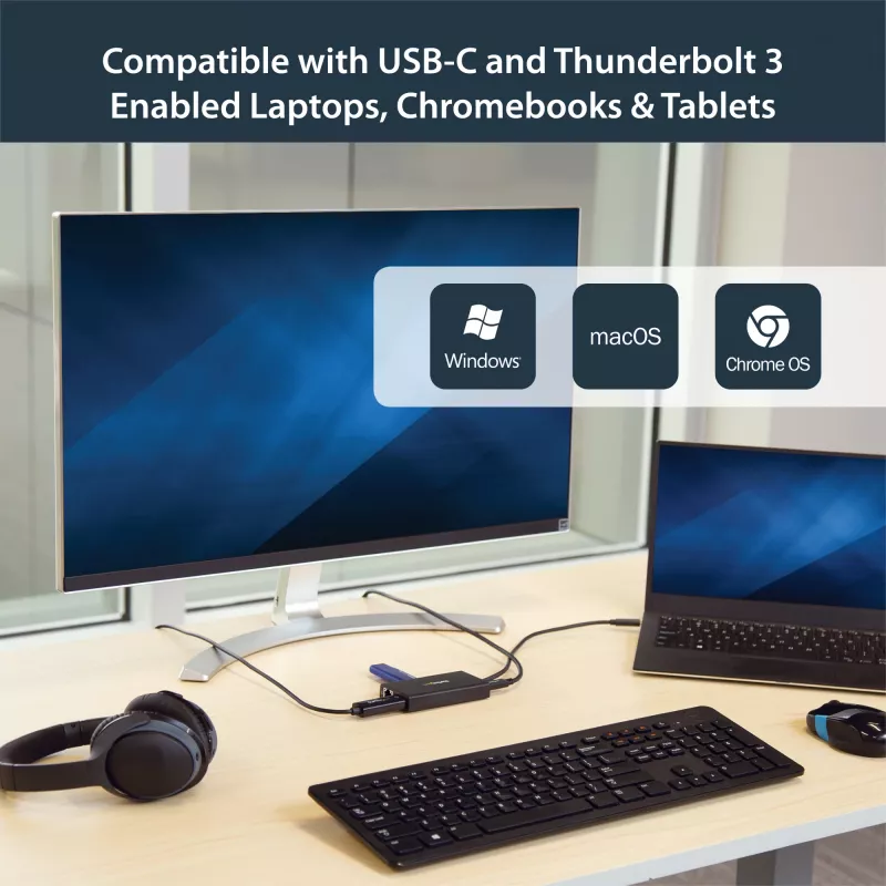Adaptador multiporta USB-C StarTech.com – docking station de viagem USB-C com HDMI 4K – Power Delivery pass-through de 60 W, GbE, hub de 2 portas USB-A 3.0 – dock mini USB Type-C portátil para portáteis