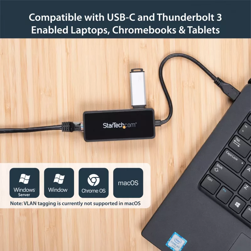 Adaptador de rede USB-C para Gigabit StarTech.com com porta USB 3.0 adicional
