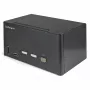 Comutador KVM DisplayPort StarTech.com de 2 portas para três monitores – 4K 60Hz UHD HDR – KVM DP 1.2 de secretária com hub USB 3.0 de 2 portas (5 Gbit/s) e 4 portas USB 2.0 HID, áudio – comutação por teclas de atalho – TAA