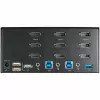 Comutador KVM DisplayPort StarTech.com de 2 portas para três monitores – 4K 60Hz UHD HDR – KVM DP 1.2 de secretária com hub USB 3.0 de 2 portas (5 Gbit/s) e 4 portas USB 2.0 HID, áudio – comutação por teclas de atalho – TAA