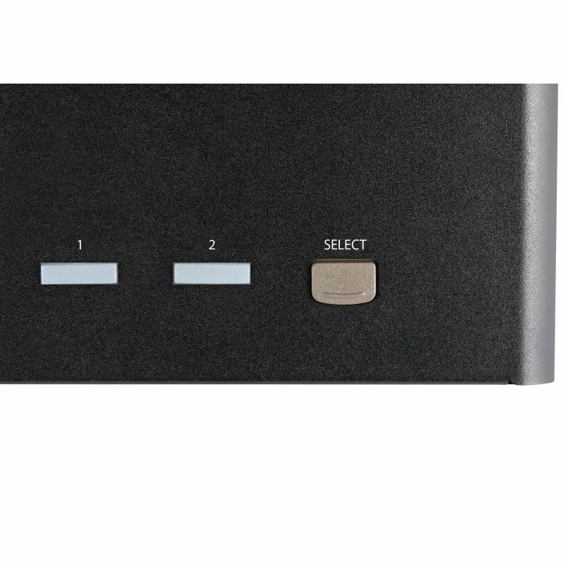 Comutador KVM DisplayPort StarTech.com de 2 portas para três monitores – 4K 60Hz UHD HDR – KVM DP 1.2 de secretária com hub USB 3.0 de 2 portas (5 Gbit/s) e 4 portas USB 2.0 HID, áudio – comutação por teclas de atalho – TAA